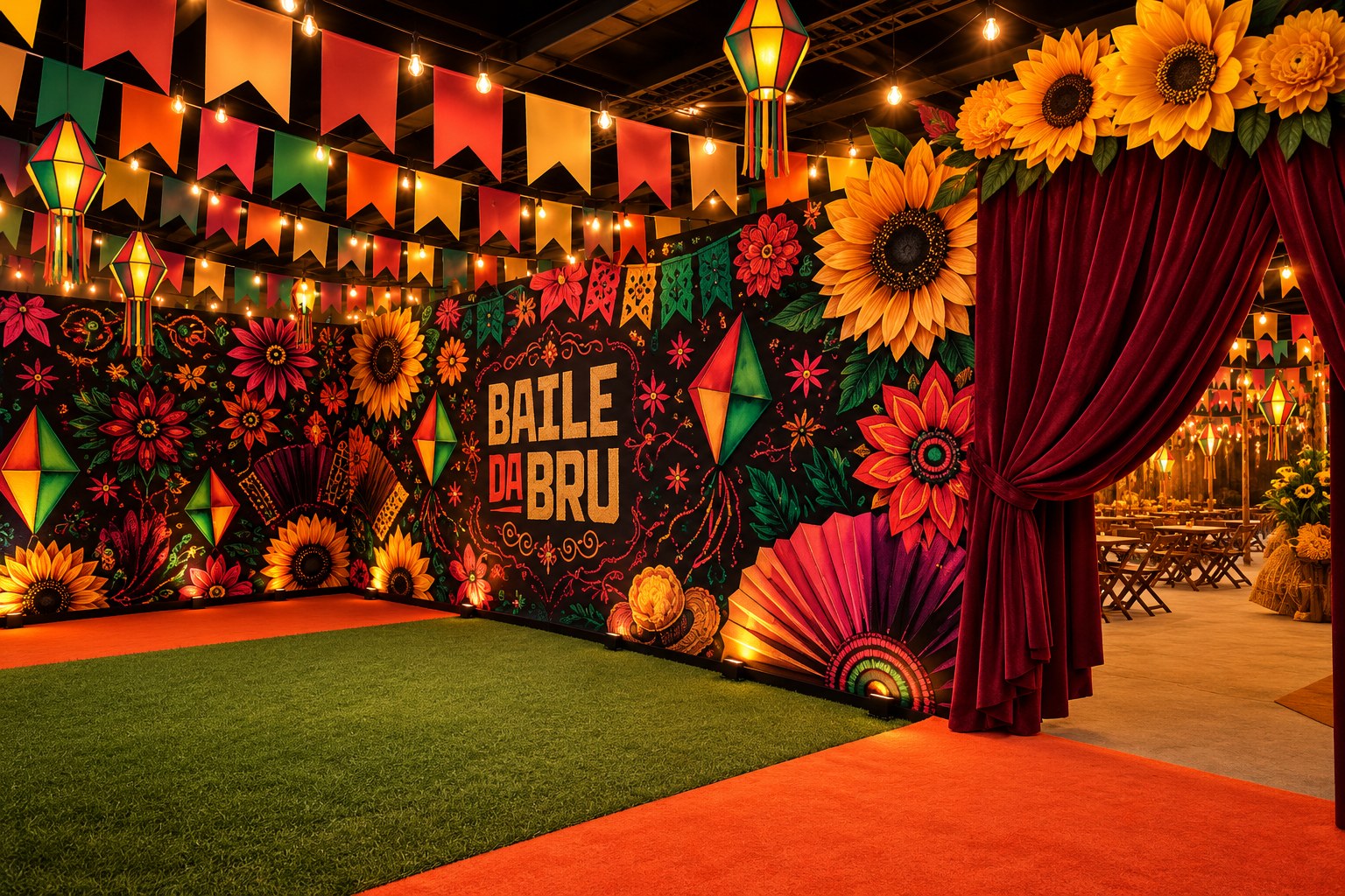 Projeto da entrada cenográfica do Baile da Bru